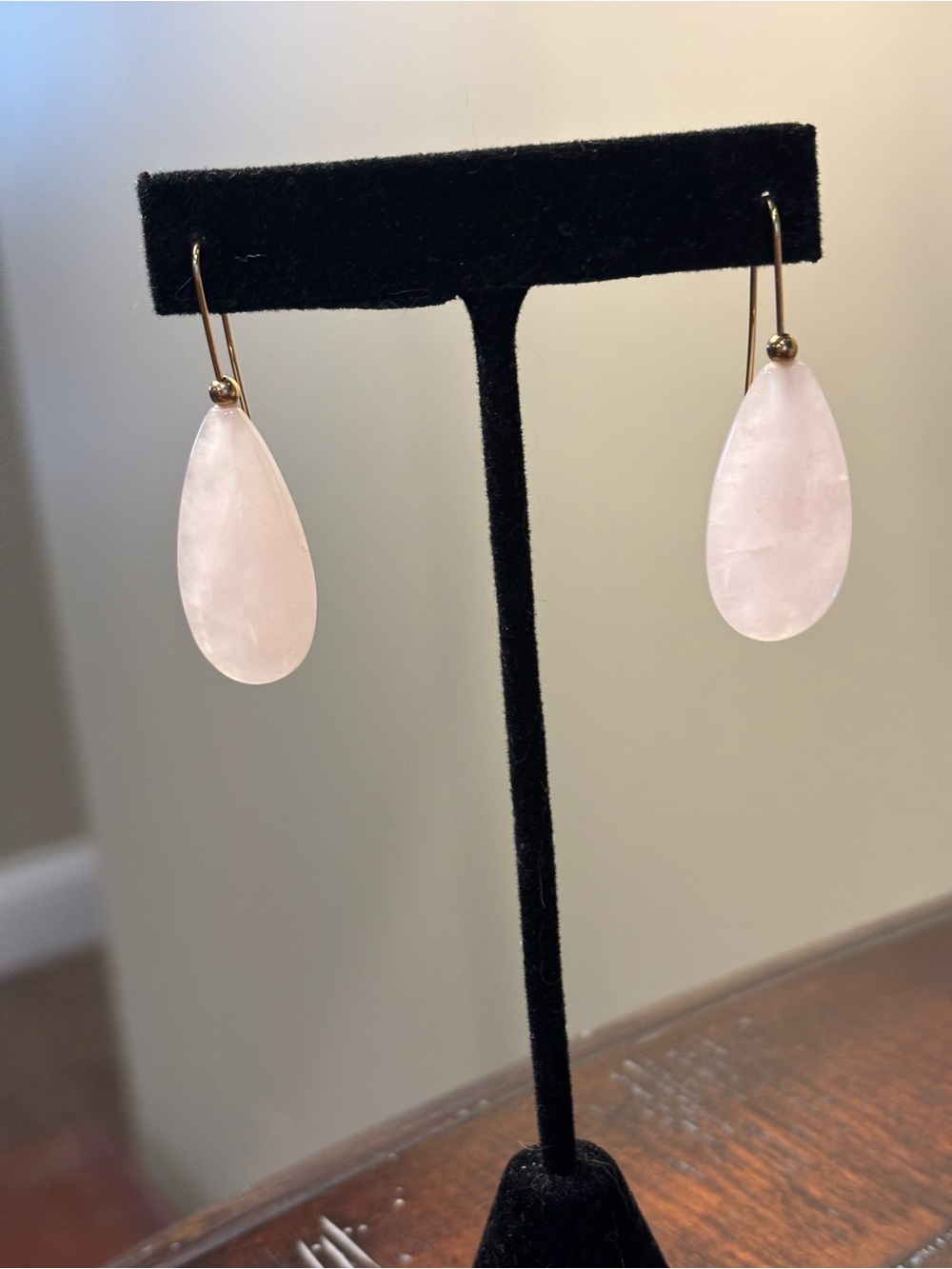 Rose Quartz Teardrop Earrings